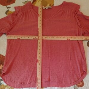 LOFT Textured Pink/Peach/Rose Top